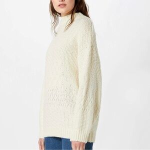 Selected Femme Knit Oversize Pullover Sweater Small Cream